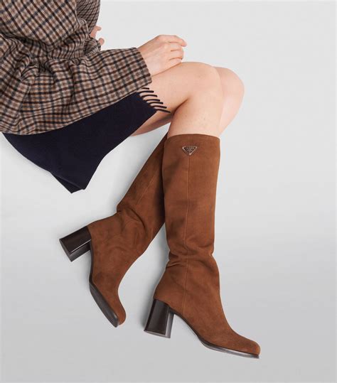 suede booties prada|prada suede knee high boots.